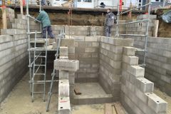 Construction d'un escalier et d'une cage d'ascenseur au collège de Crécy